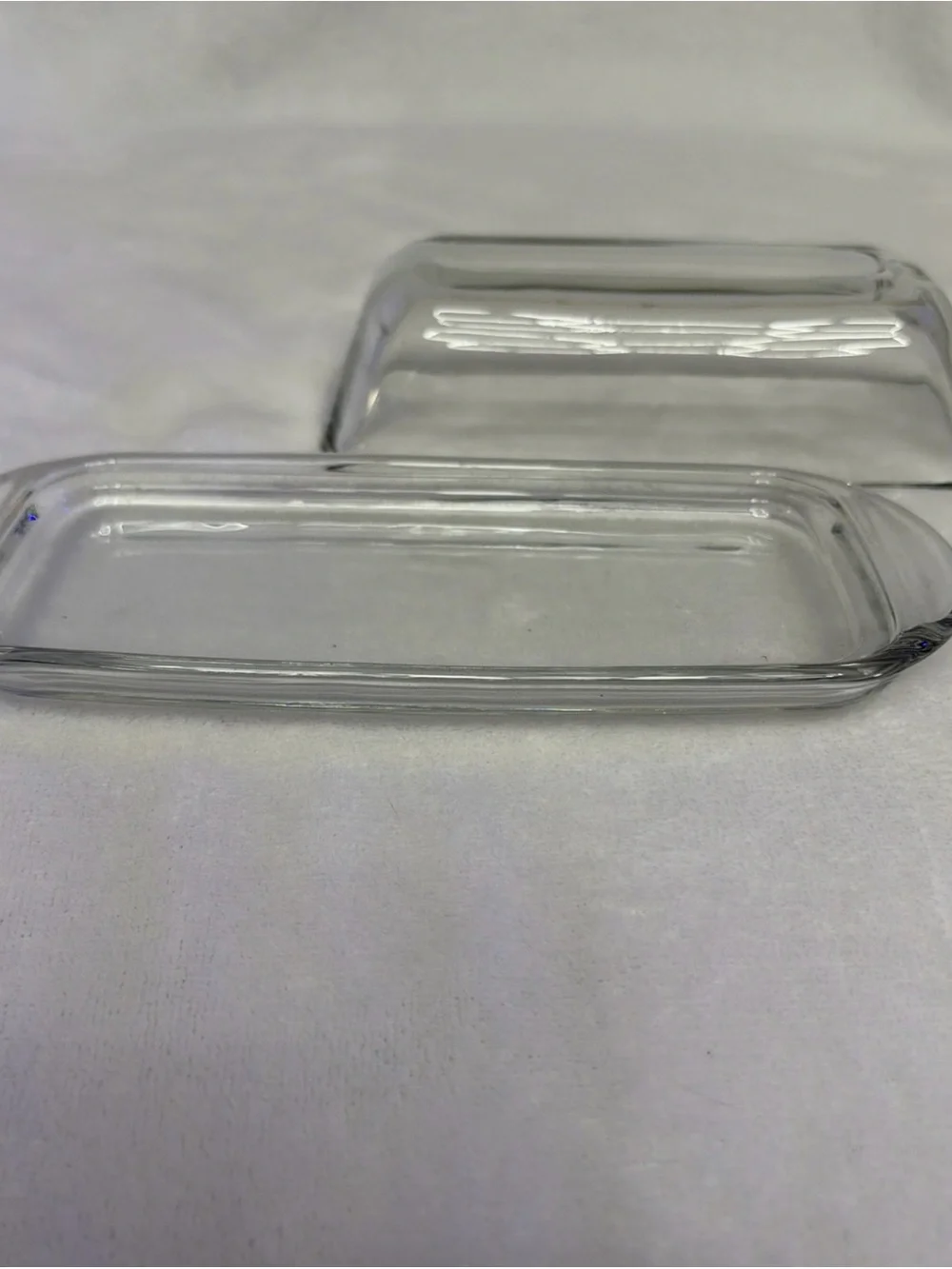 vintage Anchor Hocking clear glass covered butter dish